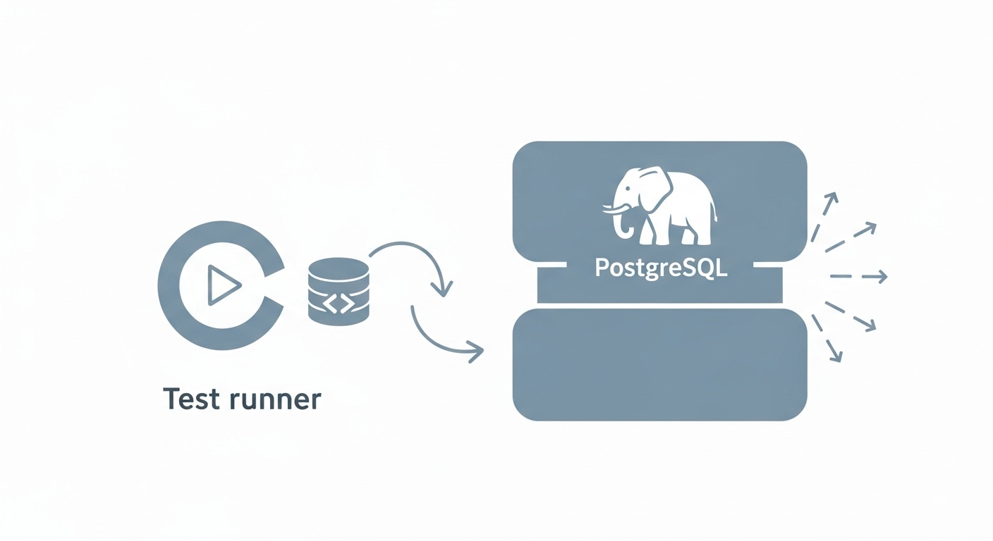 Testcontainers + Docker 개념 다이어그램