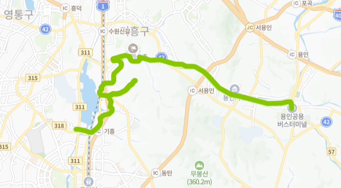 용인-88번-버스-노선-지도