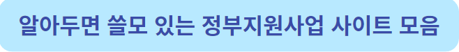 정부지원사업 사이트 모음
