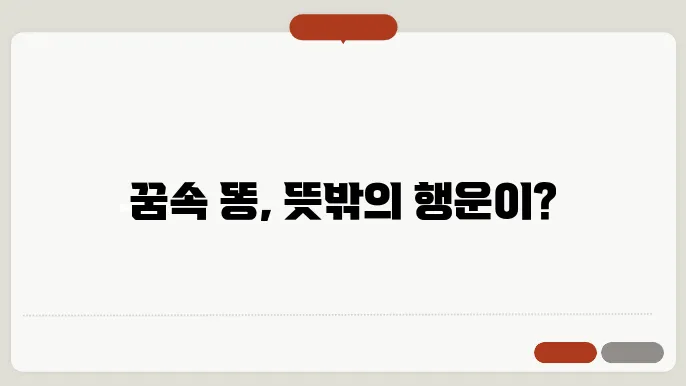 똥 치우는 꿈 해몽