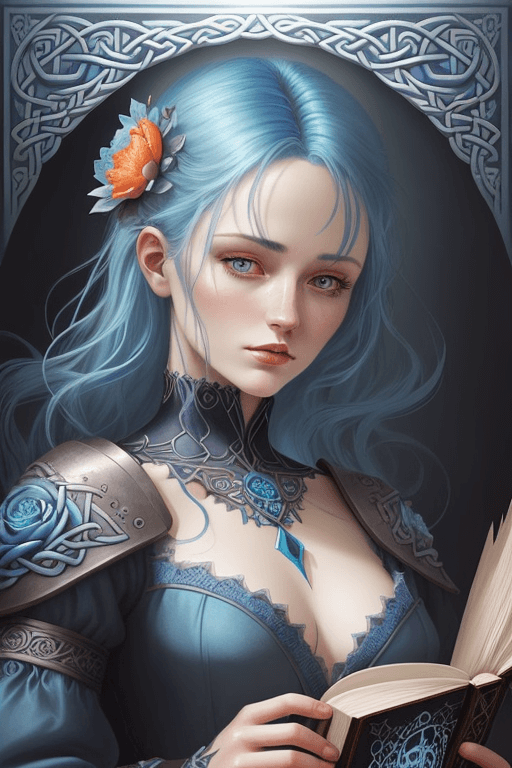 Playground AI로 생성한 그림(1) - 파란 머리 여성