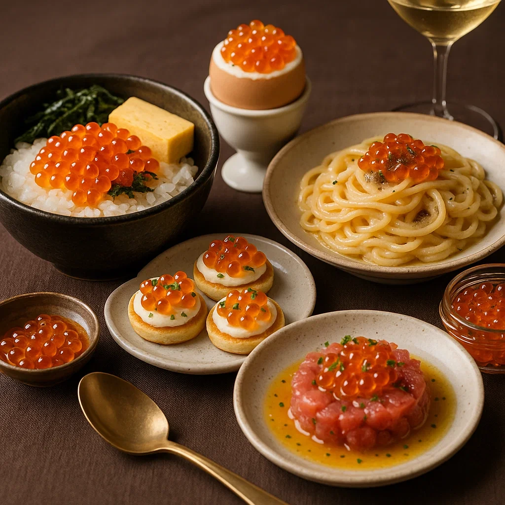 캐비어와 어울리는 음식