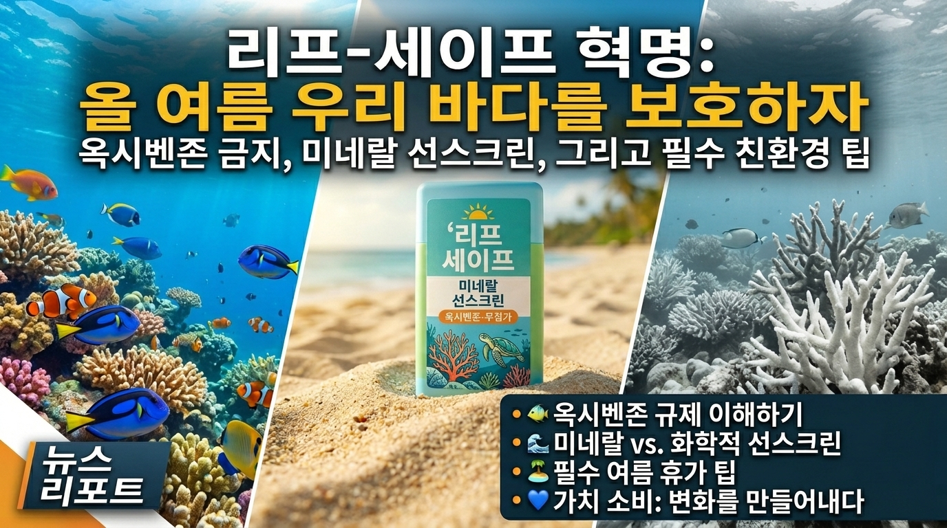 “선크림 바르고 수영했을 뿐인데 벌금 400만 원?” 바다를 살리기 위한 글로벌 자외선 차단제 규제 총정리