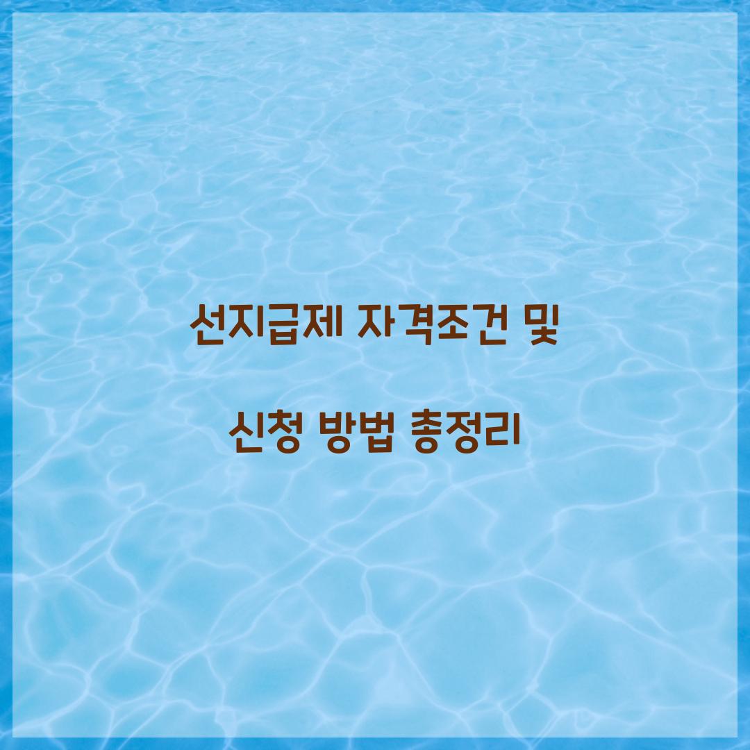 선지급제 자격조건