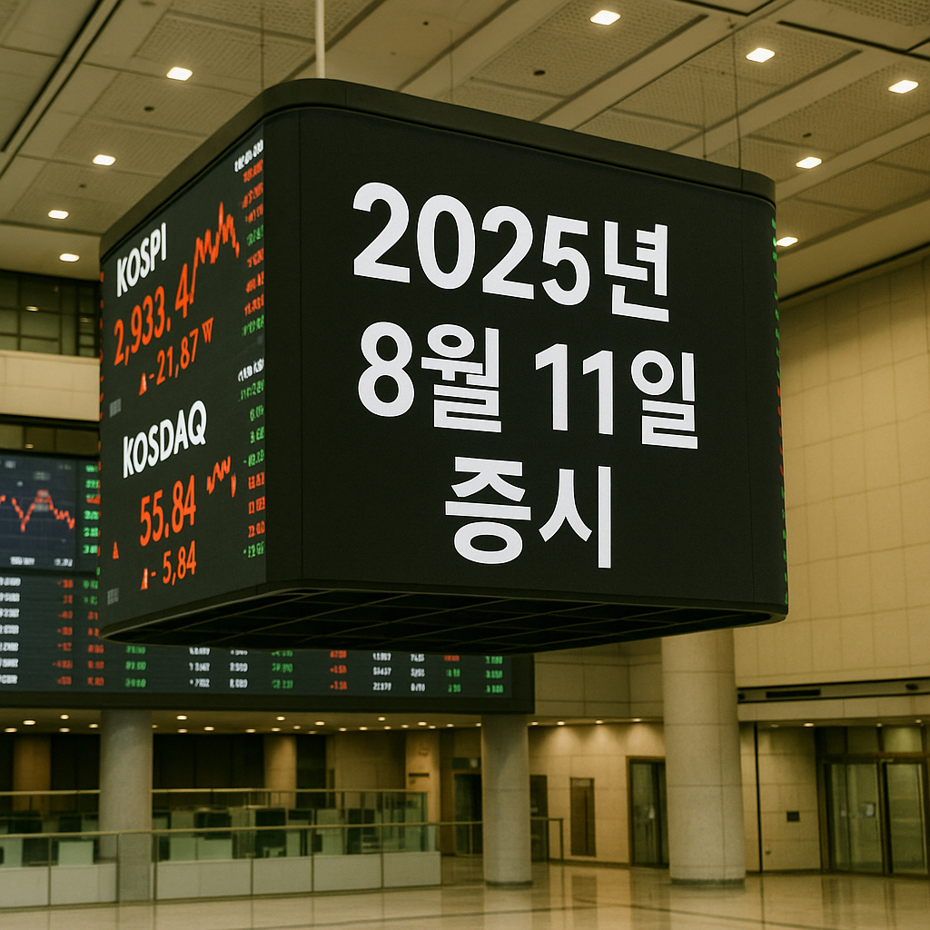 2025년 8월 11일 증시