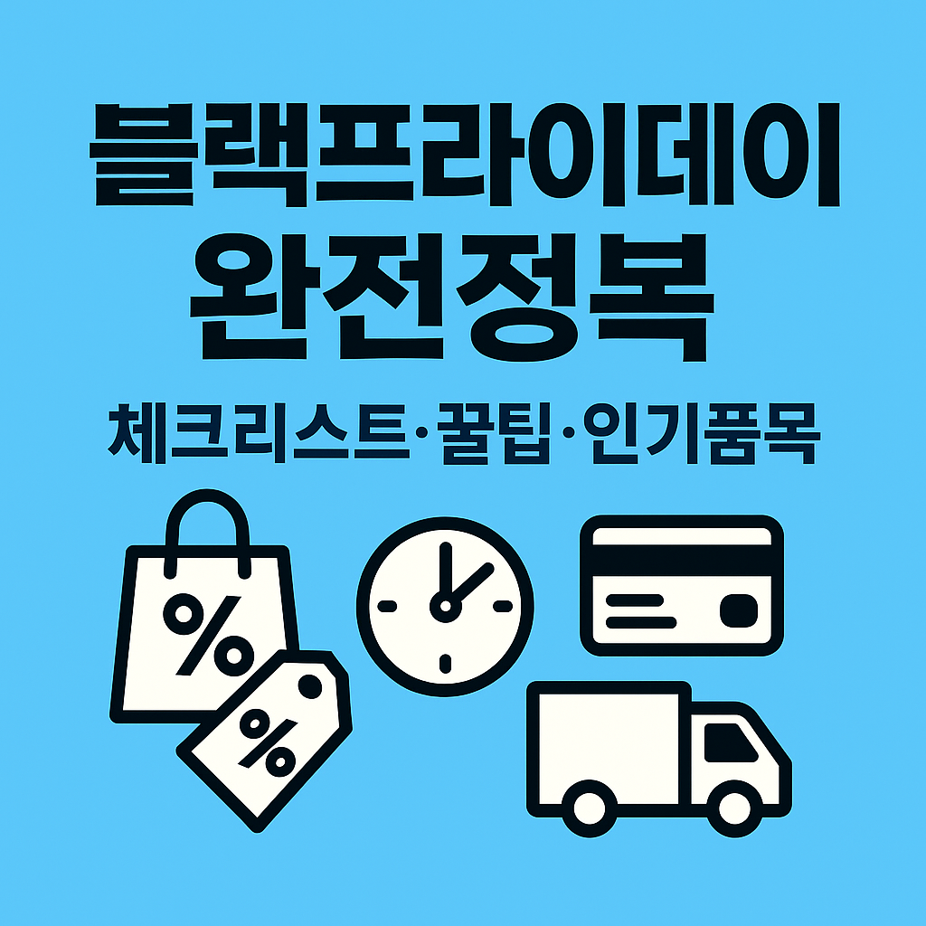 "2025 블랙프라이데이 세일기간 안내와 주요 유통사별 할인 이벤트를 한눈에 보여주는 인포그래픽"