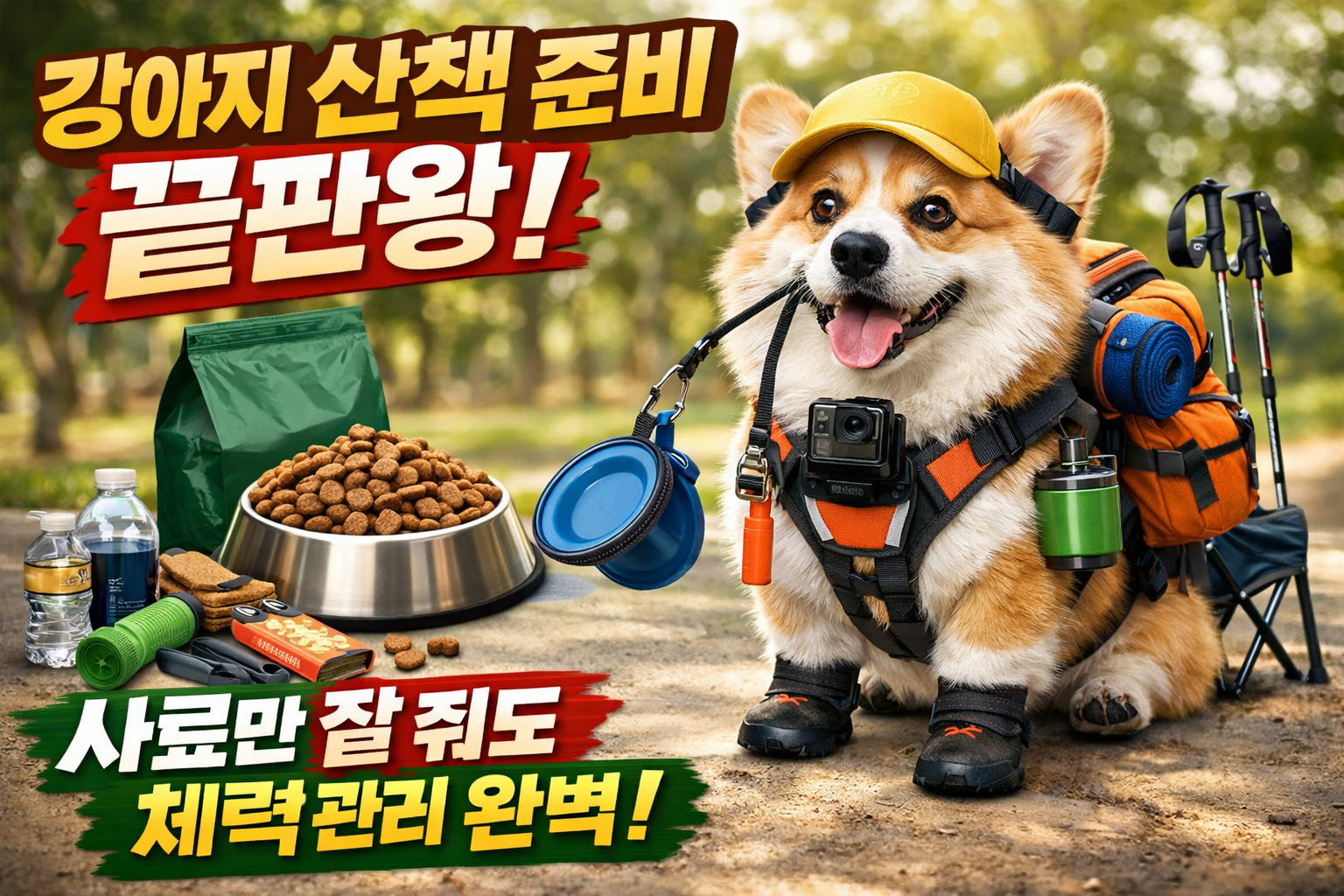 강아지 산책 준비