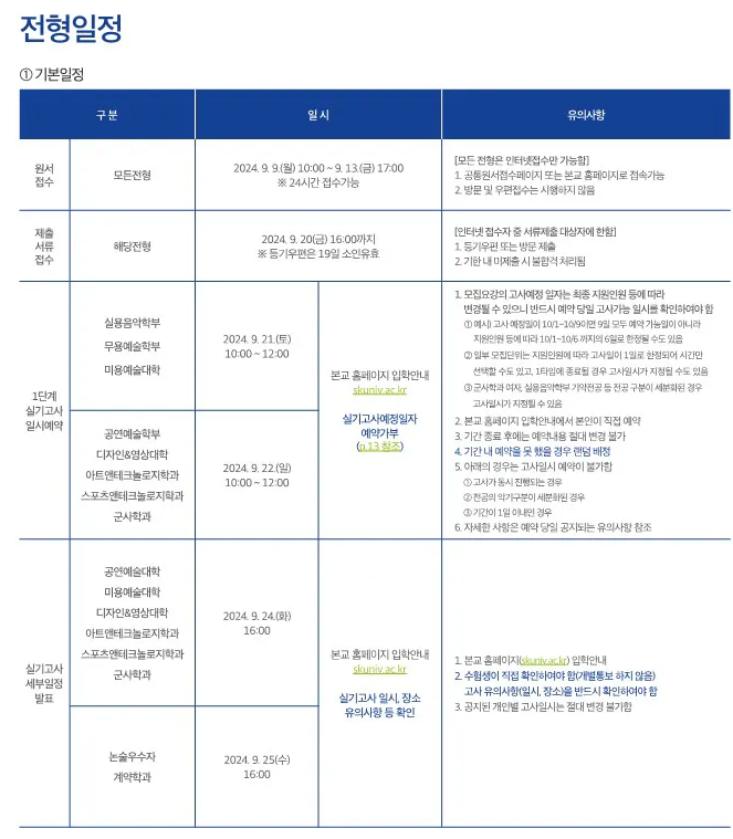 서경대 전형일정 2024 사진 1