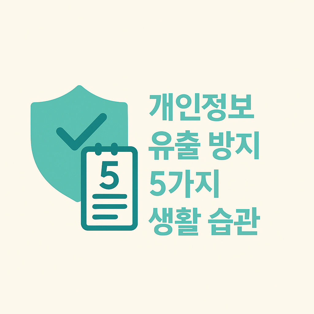 개인정보 유출 방지 5가지 생활 습관