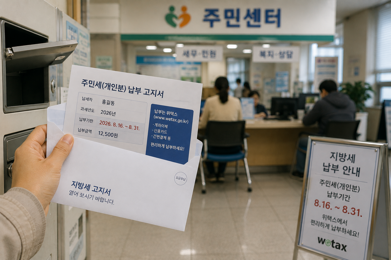 주민센터 지방세 고지서 안내