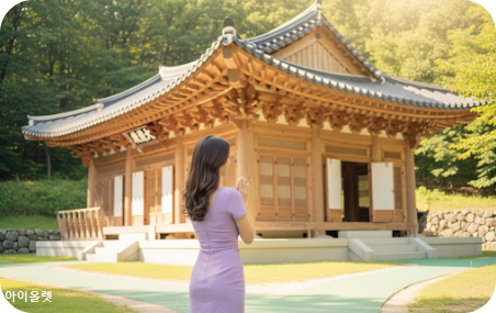 무위사 극락보전의 고즈넉한 자태(가상으로 AI로 재현)