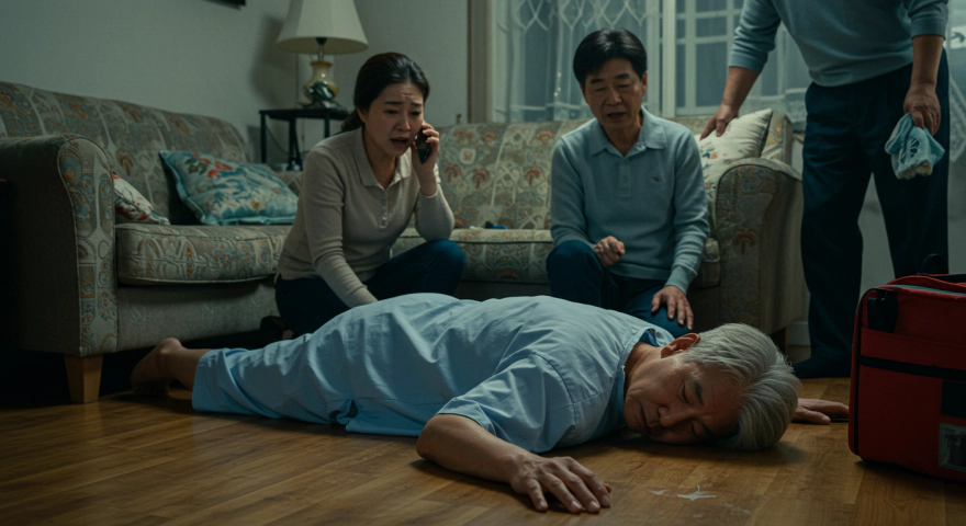 쓰러져 의식을 잃은 한국인 환자