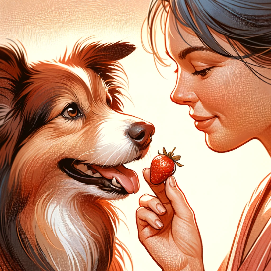 강아지와 딸기