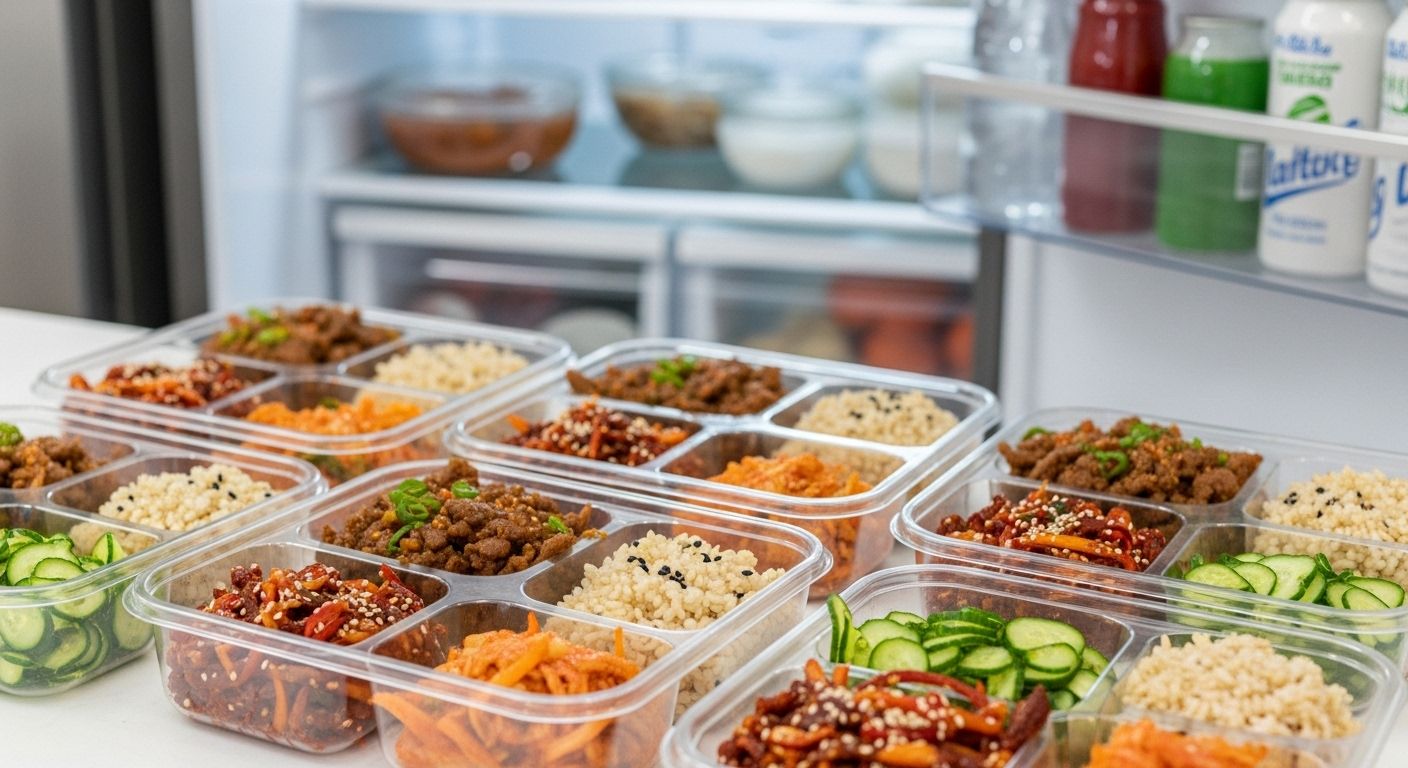 균형 잡힌 식단이 담긴 트레이를 손에 든 한국 가정식 다이어트 장면