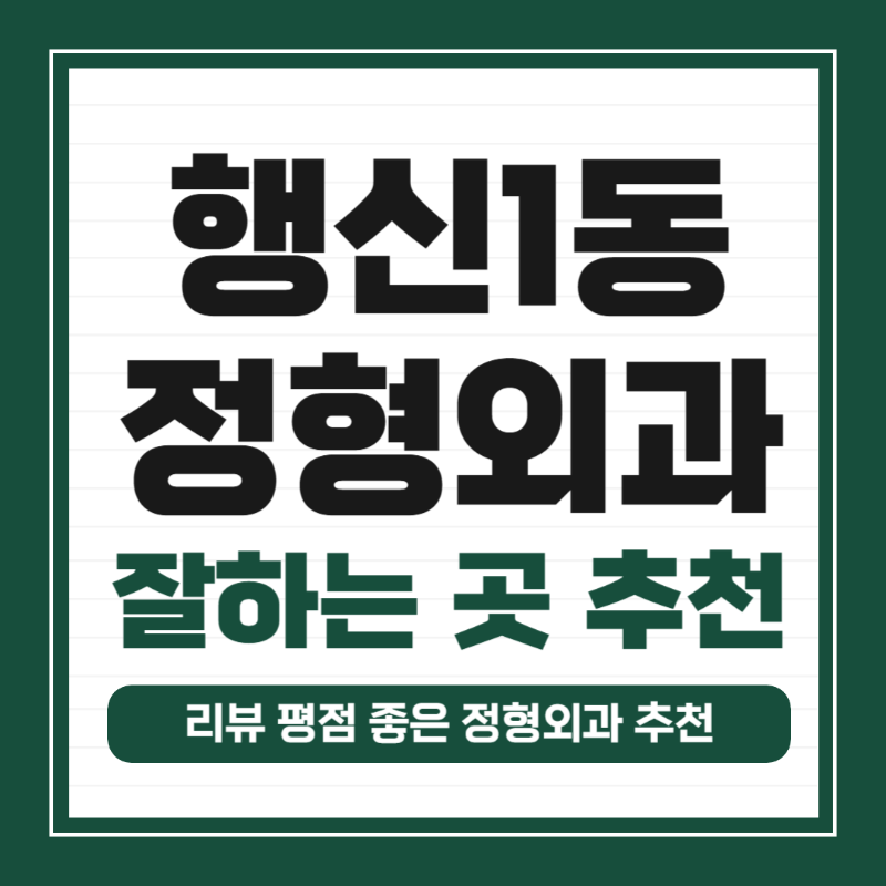 고양시 행신1동 정형외과 유명하고 잘하는 곳 추천 TOP 5