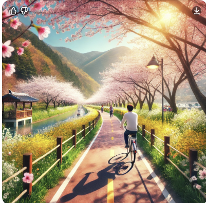 꽃길 따라 자전거 한 바퀴, 봄날 달리기 좋은 국내 명소 관련 사진