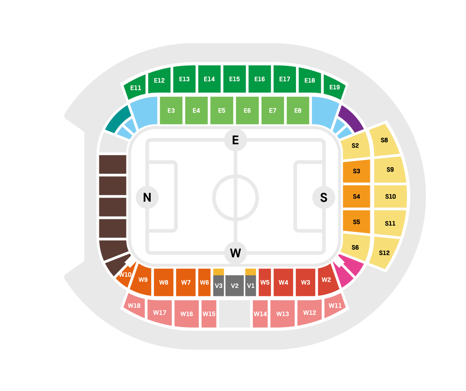 인천축구전용경기장 좌석 안내도