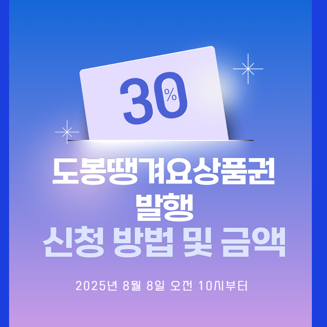 도봉땡겨요상품권 발행 신청 방법 및 금액