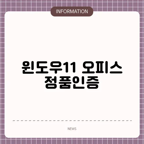 윈도우11 오피스 정품인증