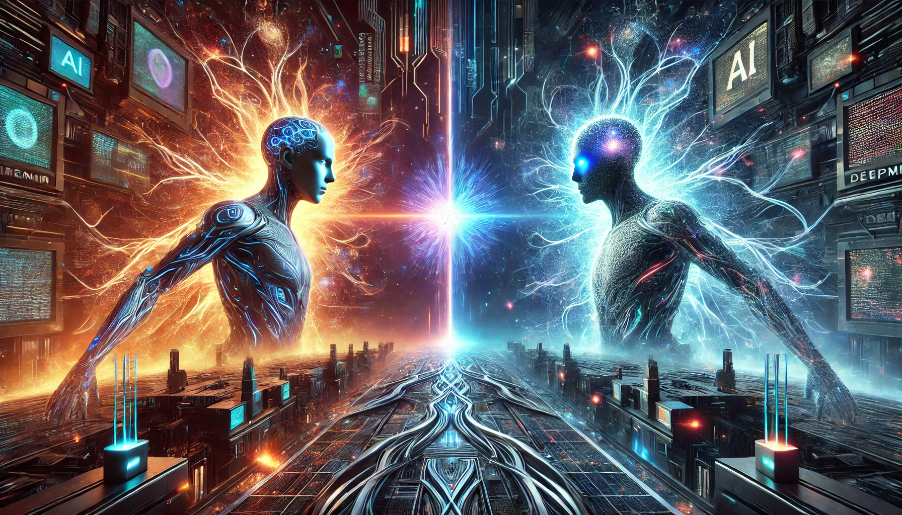 AI 경쟁하는 듯한 모습 이미지