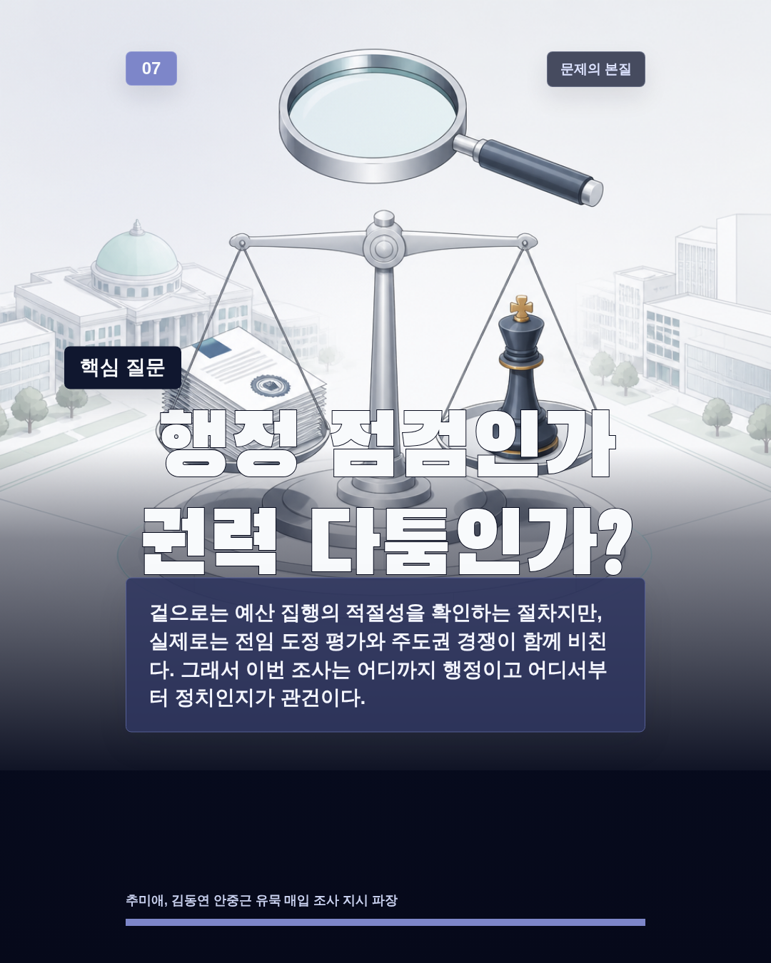 행정 점검인가 권력 다툼인가?