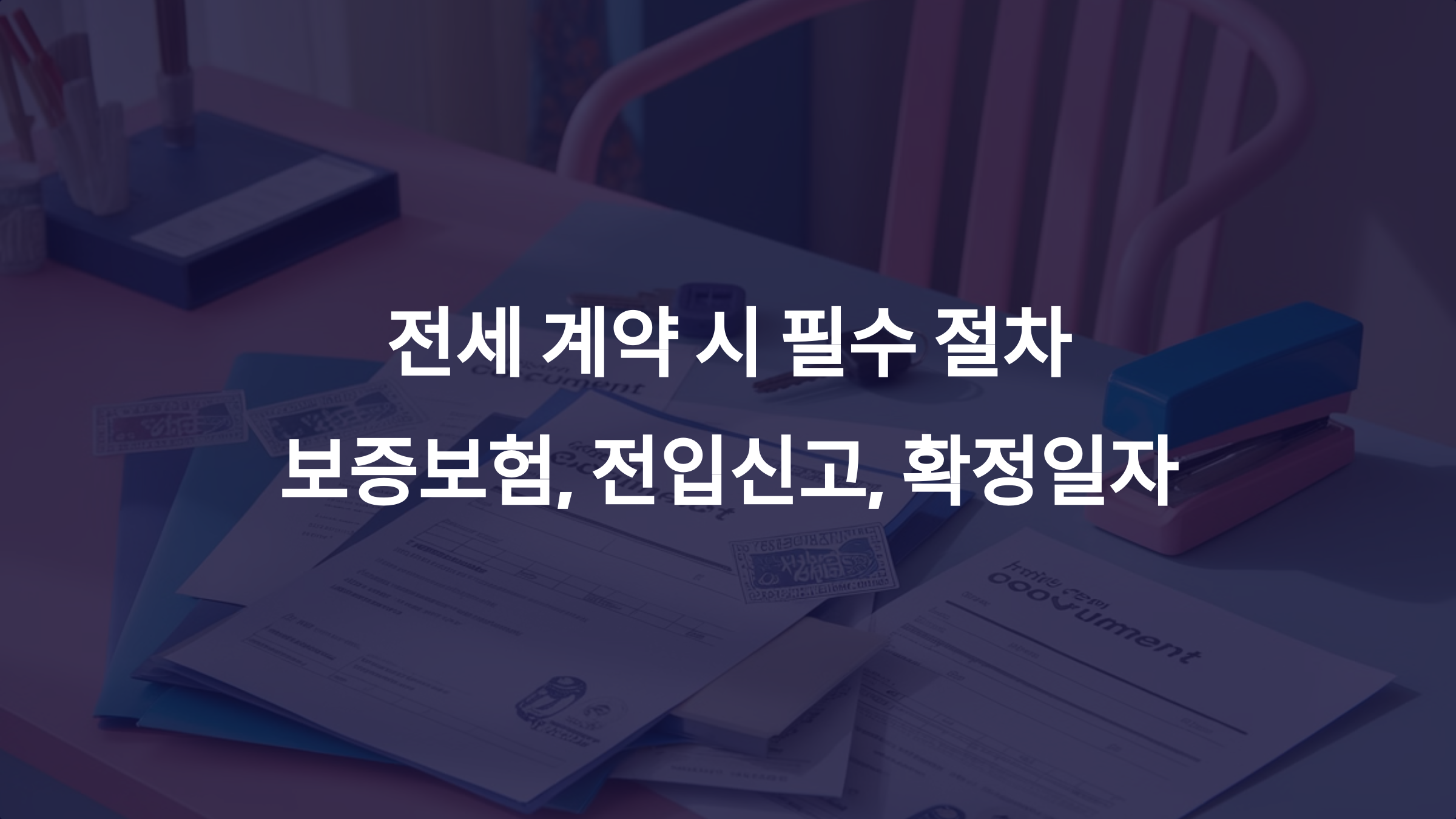 전세보증보험 가입, 전입신고와 확정일자는 필수인가?