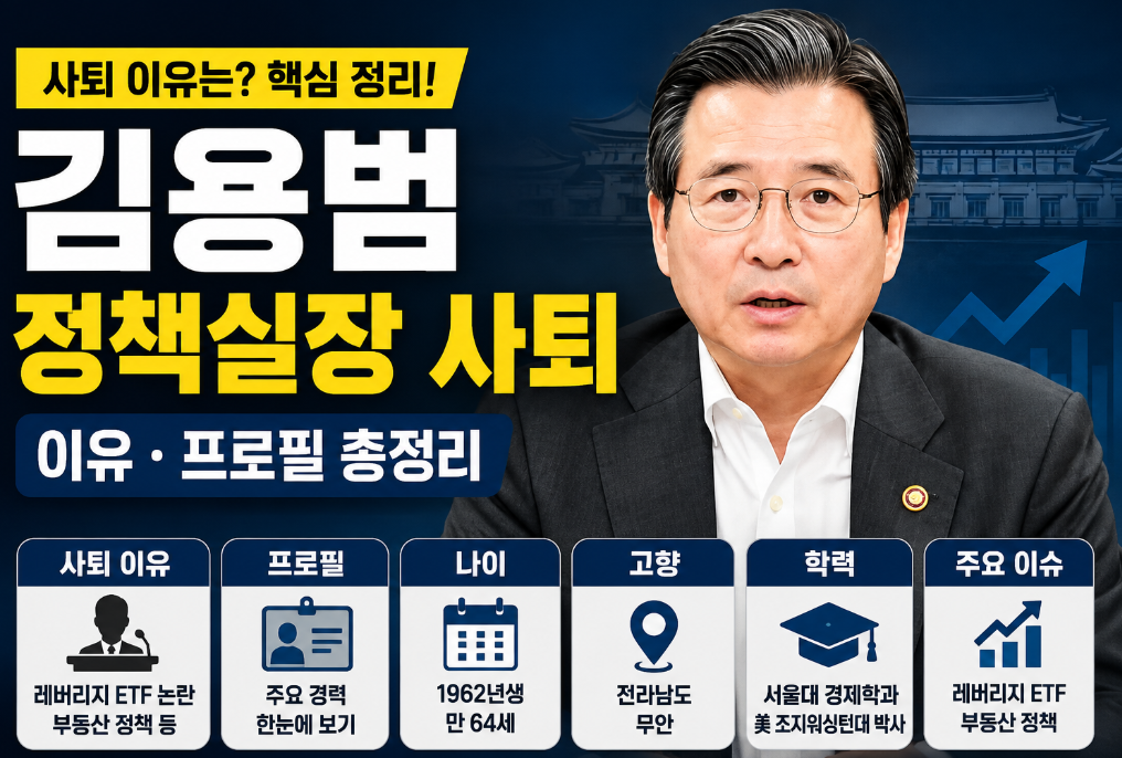 김용범 정책실장 사퇴 이유|프로필·나이·고향·학력·레버리지 ETF·부동산