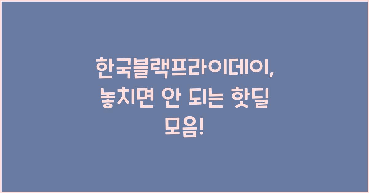 한국블랙프라이데이