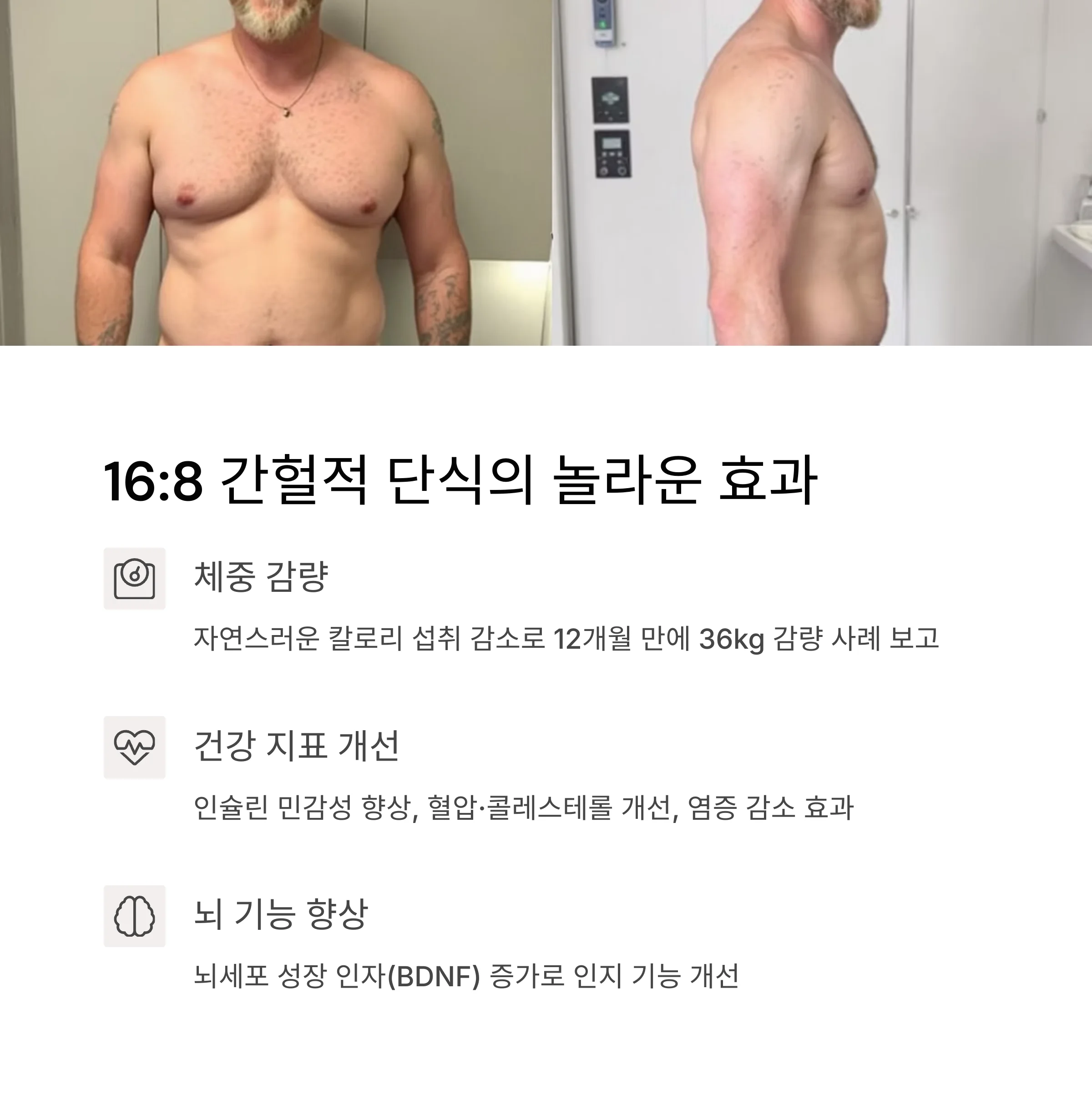 16:8 간헐적 단식의 기본 효과