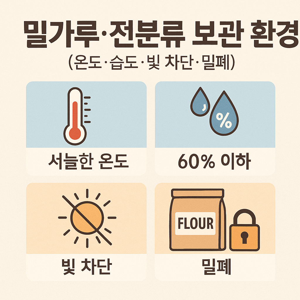 밀가루·전분류를 오래 보관하는 최적의 세팅