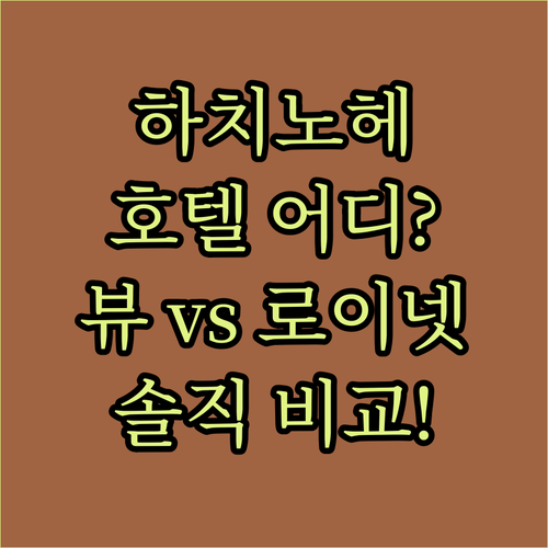 하치노헤 호텔 어디가 좋을까? 글로벌..
