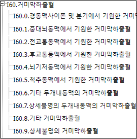 거미막하출혈-세부분류코드