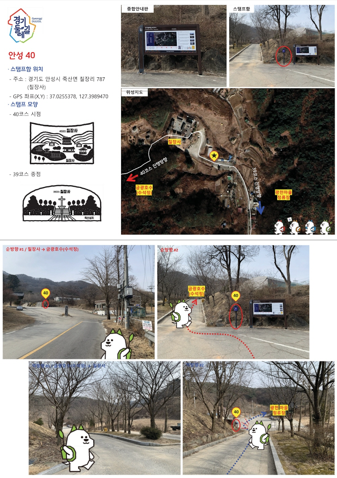 경기둘레길 안성 40코스 지도 칠장사 금광호수 수석정 등산 걷기 트레킹 날씨 정보