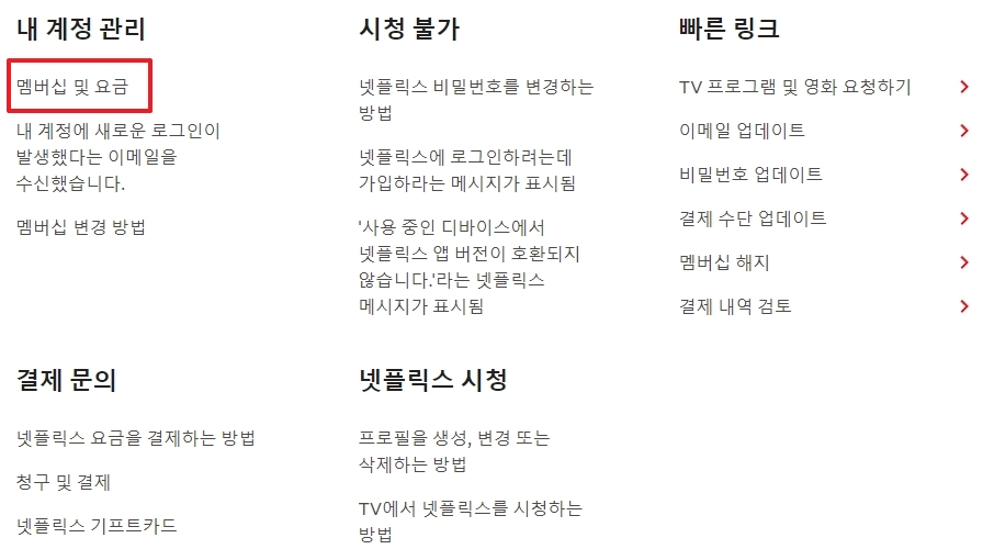 넷플릭스 멤버십 요금제 종류 안내