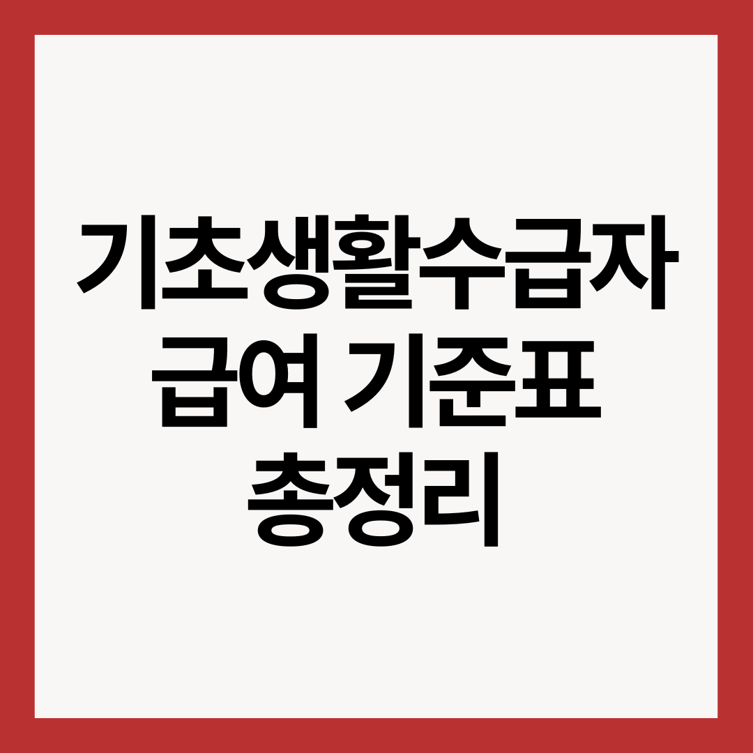 기초생활수급자-급여-기준표