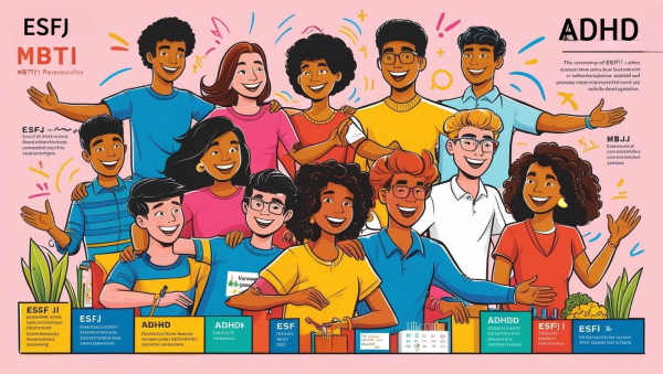 ESFJ 성격과 성인 ADHD에 관한 그림
