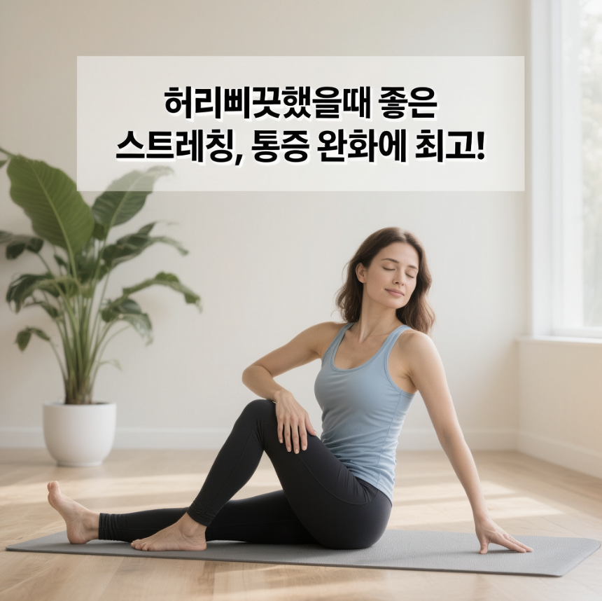 허리삐끗했을때 좋은 스트레칭, 통증 완화에 최고!