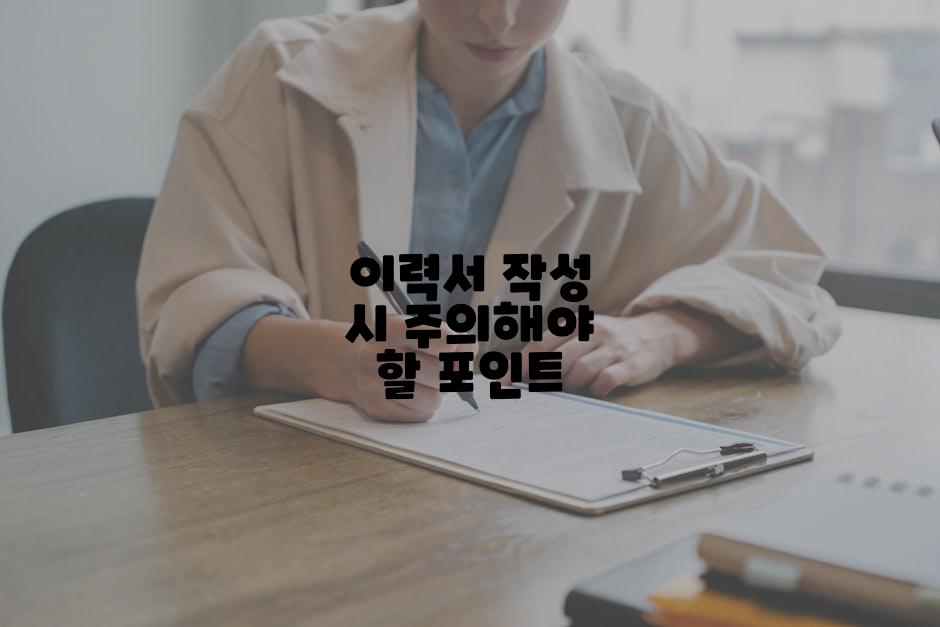이력서 작성 시 주의해야 할 포인트