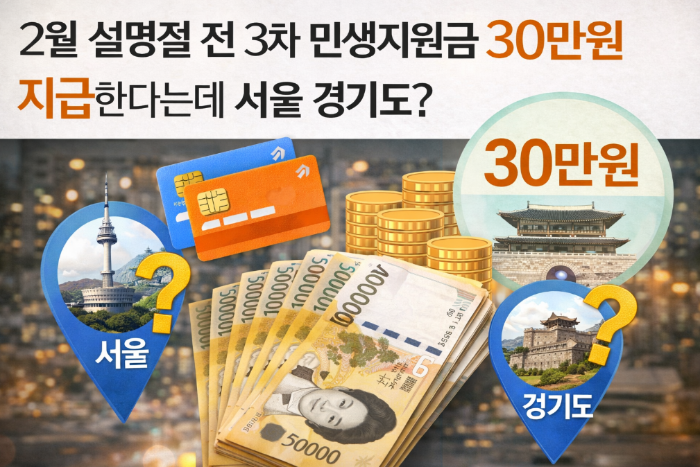 2월 설명절 전 3차 민생지원금 30만원, 서울&middot;경기도 지급 대상 총정리