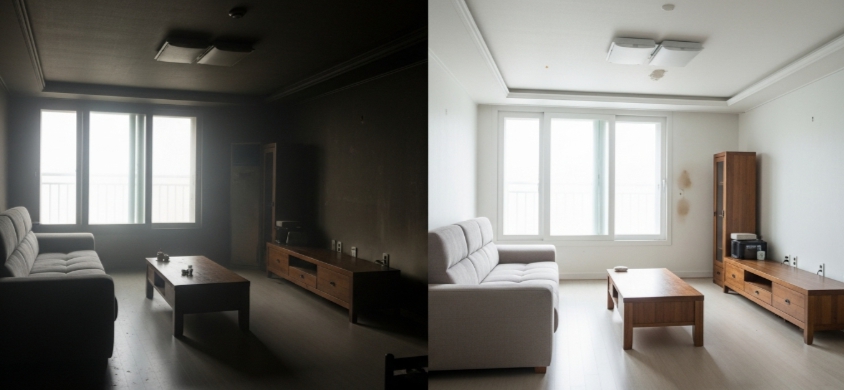 울산시 화재청소 작업 전후 모습