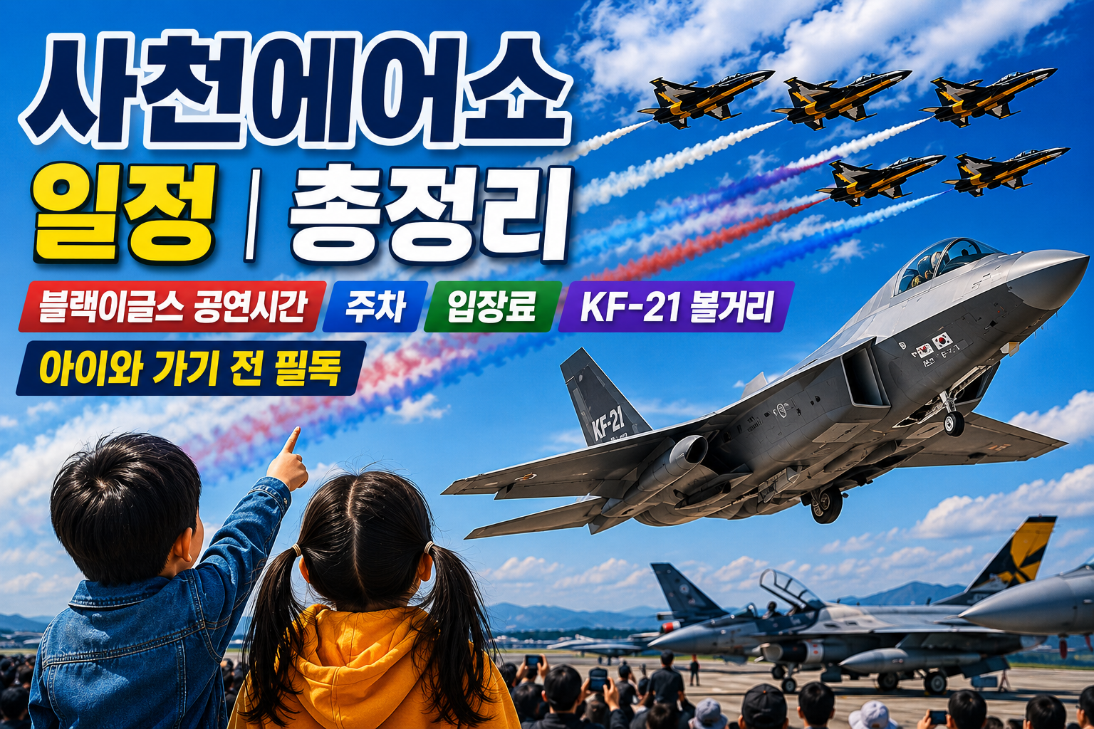 사천에어쇼 일정 총정리|블랙이글스 공연시간·주차·입장료·KF-21 볼거리, 아이와 가기 전 필독 관련 사진