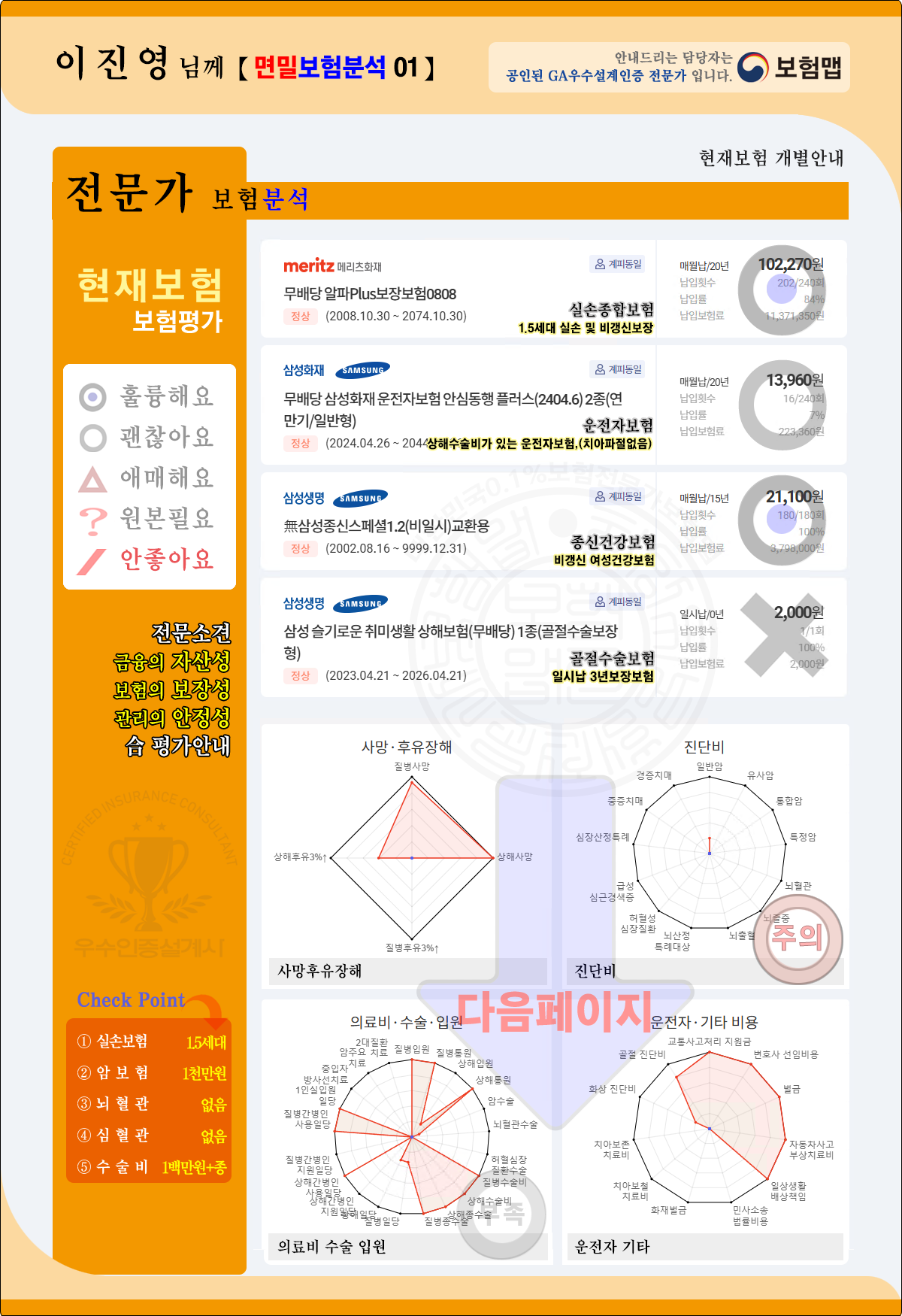 이진영님 보험 개별분석1