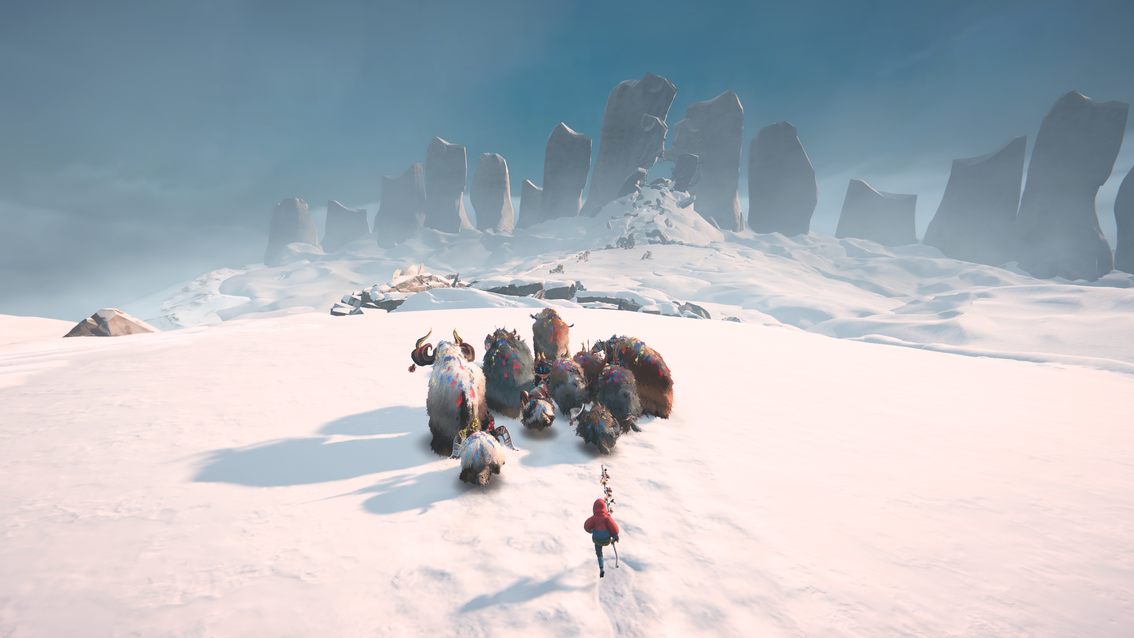 허들링, 눈덮인 산맥으로 이어지는 여정