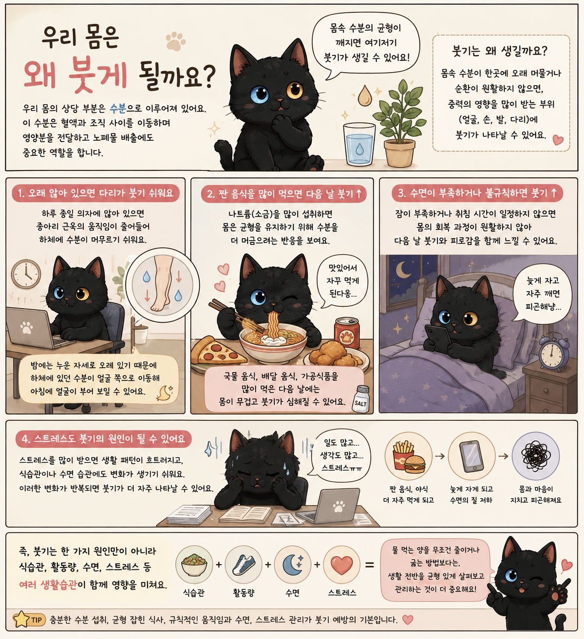 우리 몸은 왜 붓게 될까요?