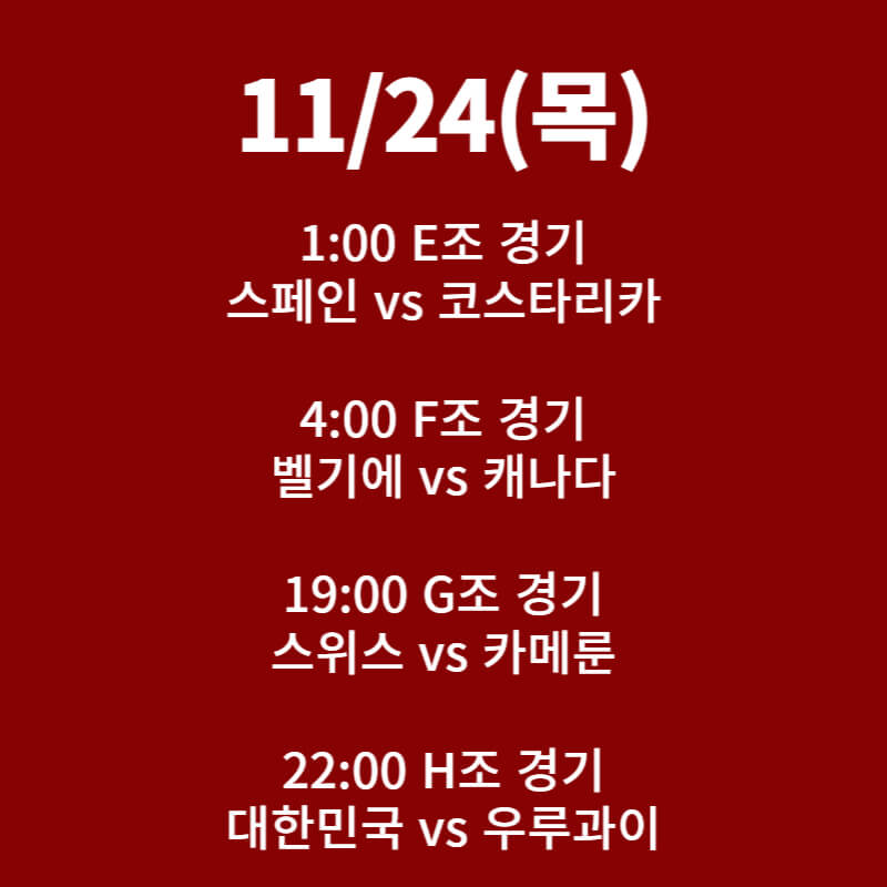 카타르 월드컵 일정