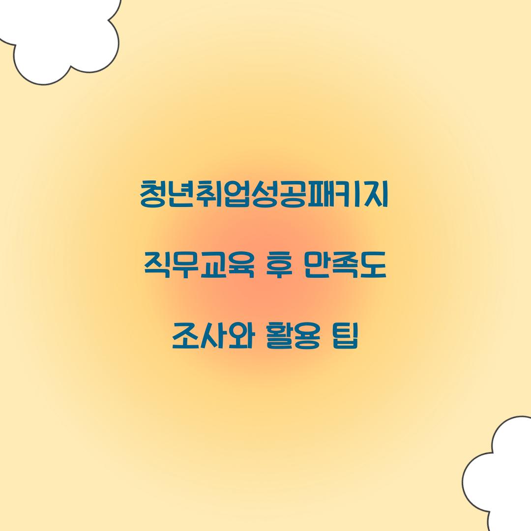 청년취업성공패키지 직무교육 후 만족도 조사