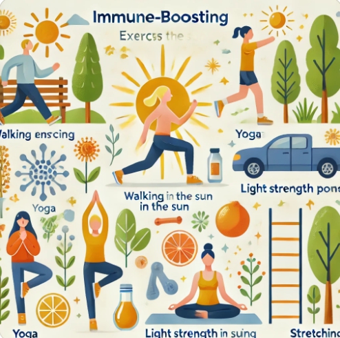 면역력에 좋은 운동을 표현한 이미지