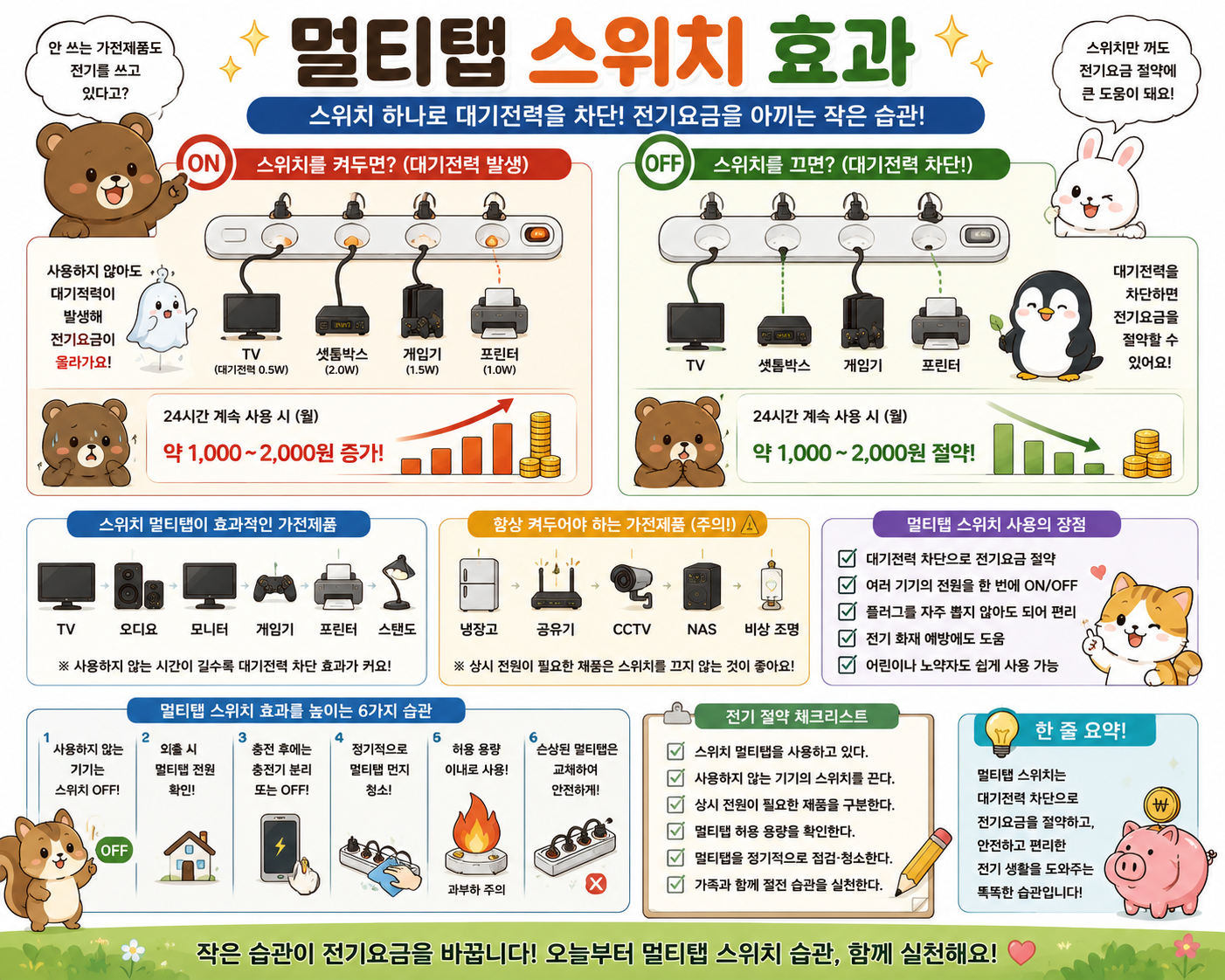 멀티탭 스위치 효과