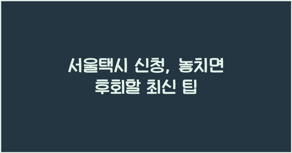 서울택시 신청