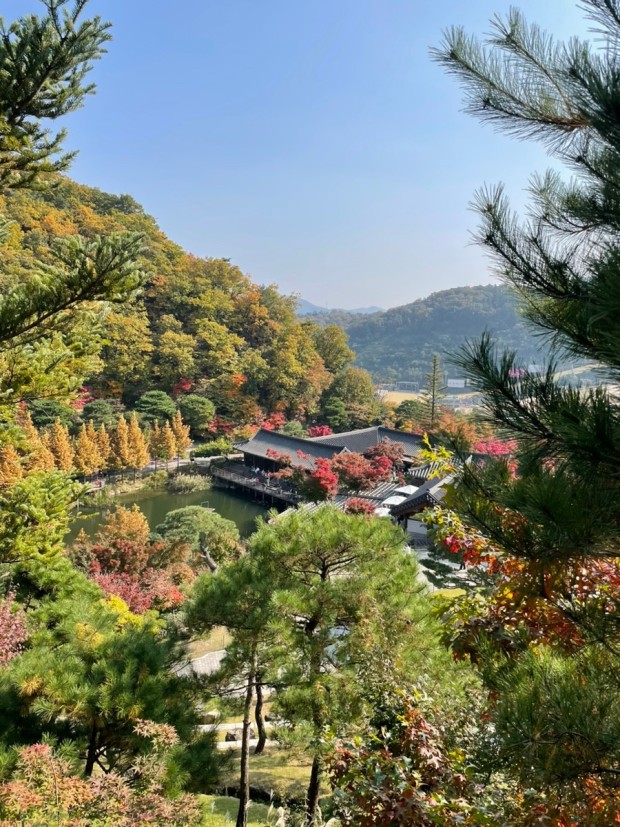 경기도 광주 화담숲의 암자를 내려다 본 모습